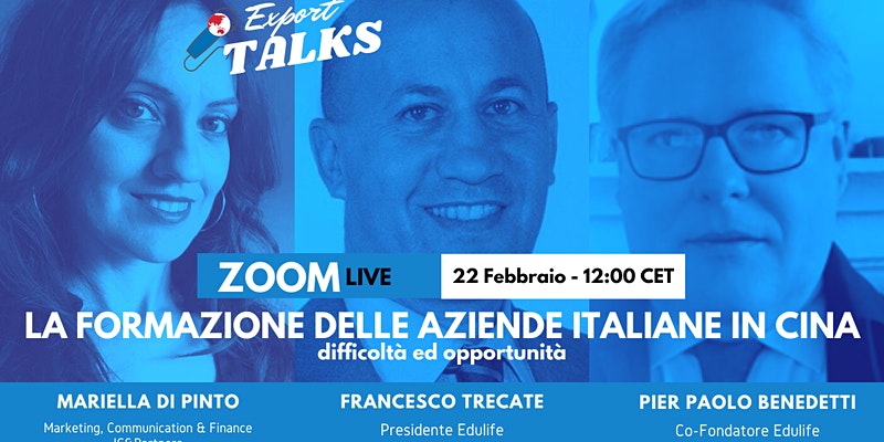 Export Talks - La formazione delle aziende italiane in Cina