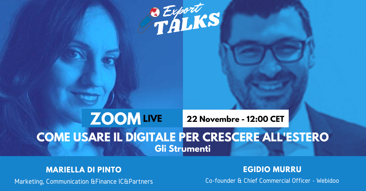 Export Talks - Come usare il digitale per crescere all’estero: gli Strumenti